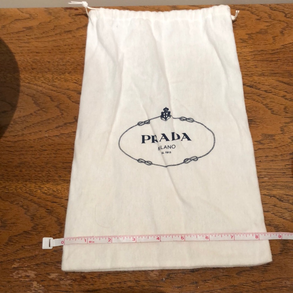 Vintage Authentic Prada Blue Drawstring Shoe Handbag Dust Cover Bag 8.5" x 14"